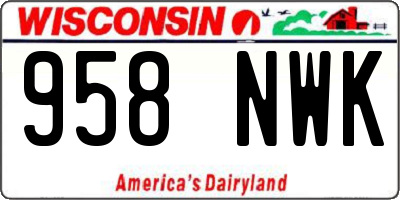 WI license plate 958NWK