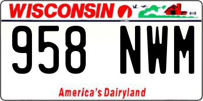 WI license plate 958NWM