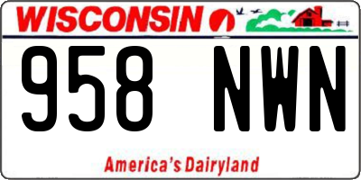 WI license plate 958NWN