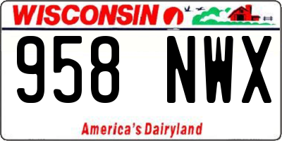 WI license plate 958NWX