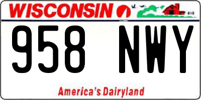WI license plate 958NWY