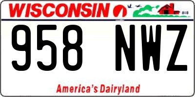WI license plate 958NWZ