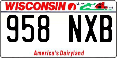 WI license plate 958NXB