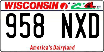 WI license plate 958NXD