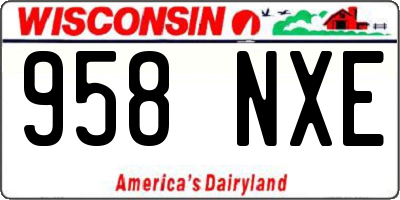 WI license plate 958NXE