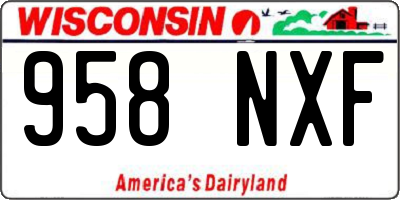 WI license plate 958NXF