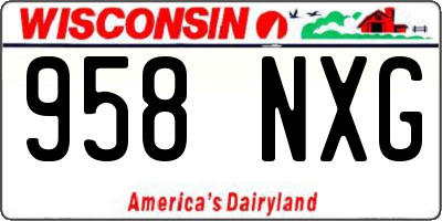 WI license plate 958NXG