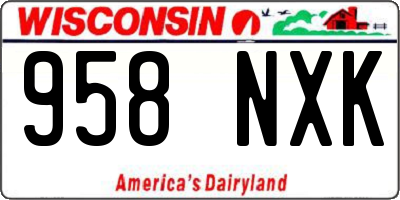 WI license plate 958NXK