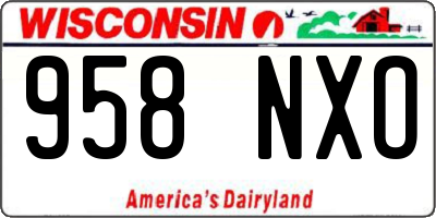 WI license plate 958NXO