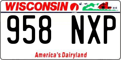 WI license plate 958NXP