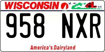 WI license plate 958NXR