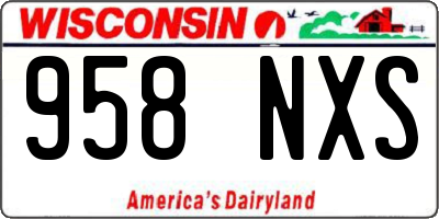 WI license plate 958NXS