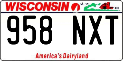 WI license plate 958NXT