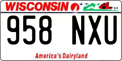 WI license plate 958NXU