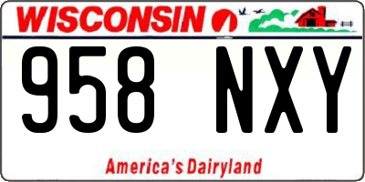 WI license plate 958NXY