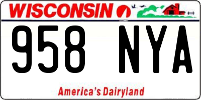 WI license plate 958NYA