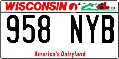 WI license plate 958NYB