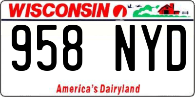 WI license plate 958NYD