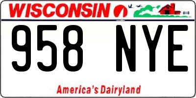WI license plate 958NYE