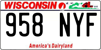WI license plate 958NYF