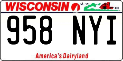 WI license plate 958NYI