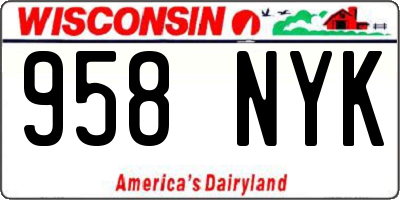 WI license plate 958NYK