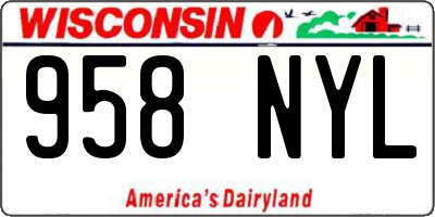 WI license plate 958NYL