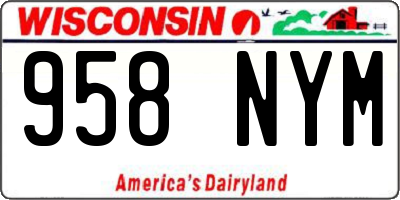 WI license plate 958NYM