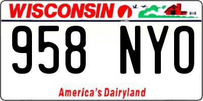 WI license plate 958NYO