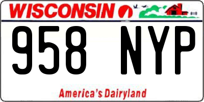 WI license plate 958NYP