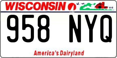 WI license plate 958NYQ