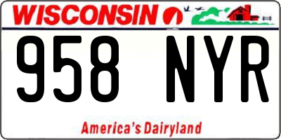 WI license plate 958NYR