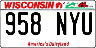WI license plate 958NYU