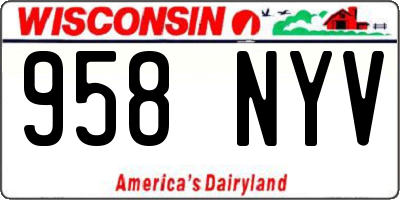 WI license plate 958NYV