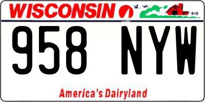 WI license plate 958NYW