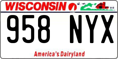 WI license plate 958NYX