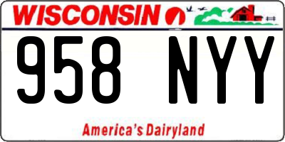WI license plate 958NYY