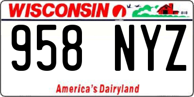 WI license plate 958NYZ