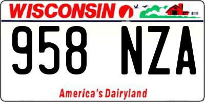 WI license plate 958NZA