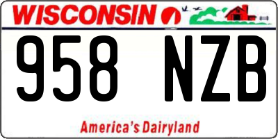 WI license plate 958NZB