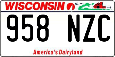 WI license plate 958NZC