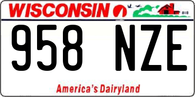 WI license plate 958NZE