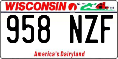 WI license plate 958NZF