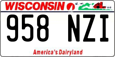 WI license plate 958NZI