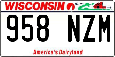 WI license plate 958NZM