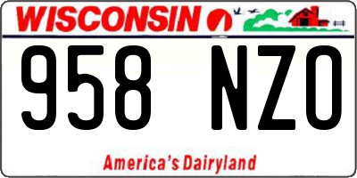 WI license plate 958NZO