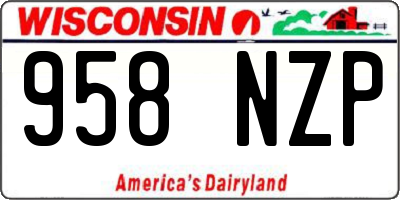 WI license plate 958NZP