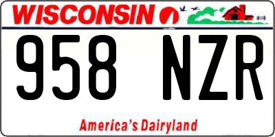WI license plate 958NZR