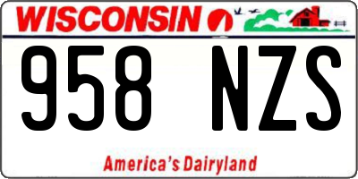 WI license plate 958NZS