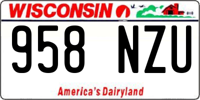 WI license plate 958NZU